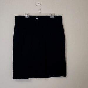 Black front and back slit pencil skirt